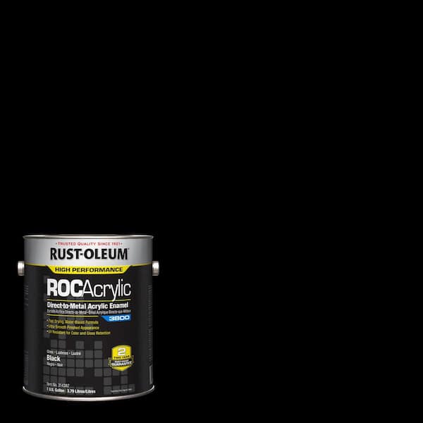 Rust-Oleum 1 gal. ROC Acrylic  3800 DTM OSHA Gloss Black Interior/Exterior Enamel Paint (Case of 2)