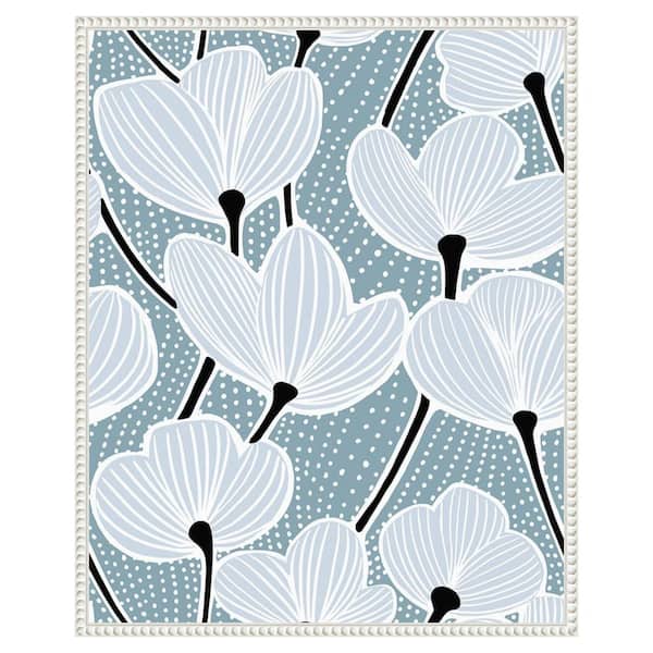 Modern Poppy I by Katie Oshea 23 in. W x 28 in. H. Canvas Wall Art Print Framed in White