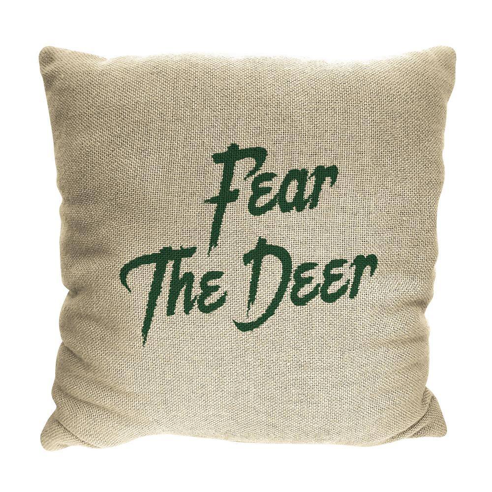 Green and Beige 14" Square NBA Team Logo Pillow Set