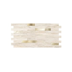 20-Sheets Marble Beige 11.6 in. x 5.9 in. Peel and Stick Decorative Metallic Wall Tile Backsplash [9.46 sq. ft../Pack]