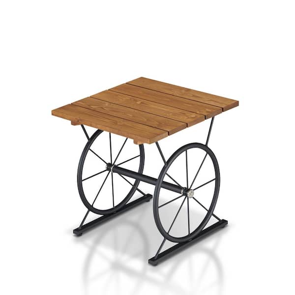 Furniture of America Krauss Warm Oak Panel End Table