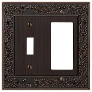 Bleinhem 2 Gang 1-Toggle and 1-Rocker Metal Wall Plate - Aged Bronze