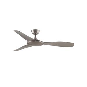 GlideAire 52 in. Indoor/Outdoor Brushed Nickel with Brushed Nickel Blades Ceiling Fan with Remote Control