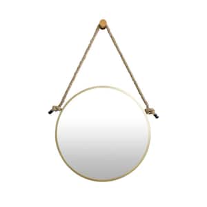 Modern 15.7 in. W x 15.7 in. H Round Mental Framed Wall Mirror in Gold