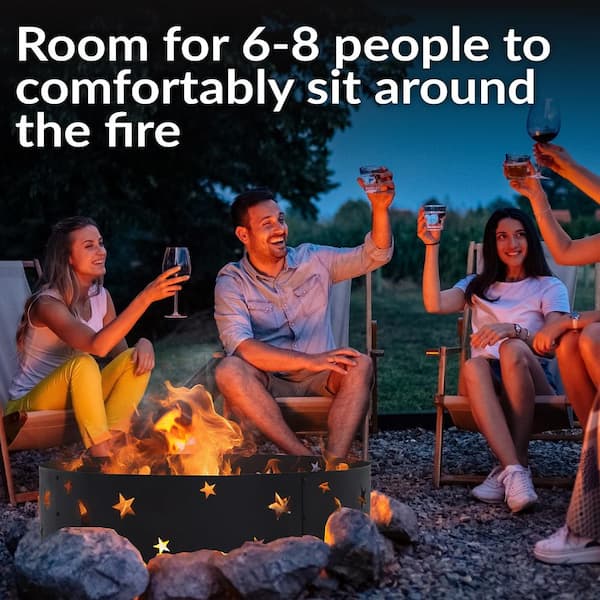 Sunnydaze 36 in. Round Steel Wood Burning Big Sky Fire Pit Kit SM