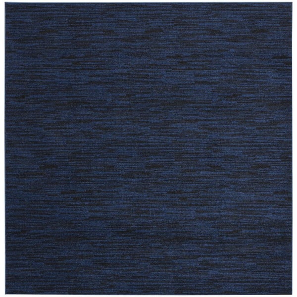 Blue 7 ft. x 7 ft. Woven Polypropylene Square Indoor/Outdoor Area Rug
