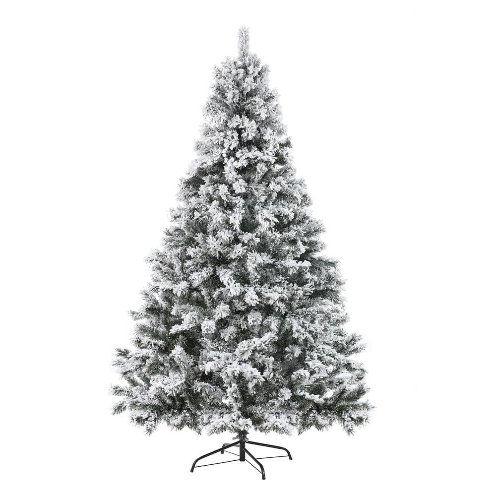 Nearly Natural 9 ft. Pre-lit Flocked Grand Northern Rocky Fir Artificial  Christmas Tree with 8208 Warm Cluster Multi-Function LED Light T1462 - The  Home Depot