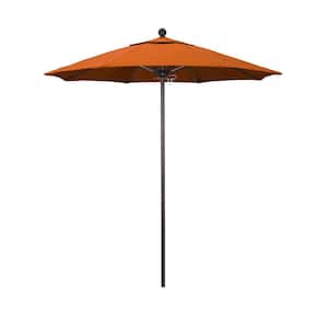 7.5 ft. Bronze Aluminum Commercial Market Patio Umbrella with Fiberglass Ribs and Push Lift in Tuscan Sunbrella
