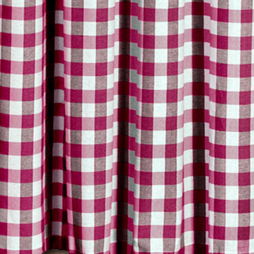 Burgundy and White Cotton Polyester Light Filtering Window Panel