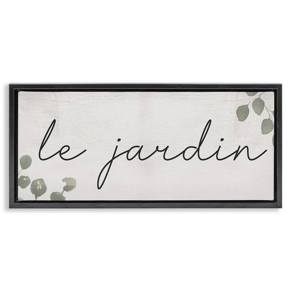 Stupell Industries Le Jardin Garden by Daphne Polselli Black Floater Frame Nature Graphic Art Print 11 in. x 25 in.
