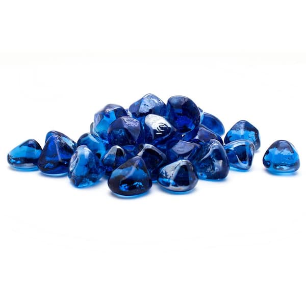 Margo Garden Products 20 lbs. Decorative Fire Glass Cobalt Blue Diamonds