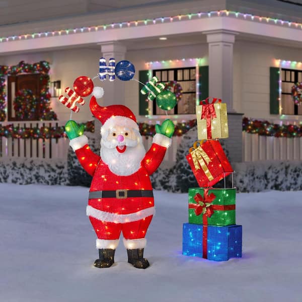 Home Accents Holiday 6 ft. Motion LED Santa with Ho Ho Ho Holiday ...