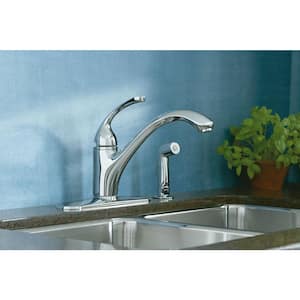 Forte Single-Handle Standard Kitchen Faucet with Side Sprayer in Polished Chrome