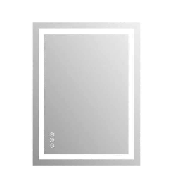 32 in. W x 24 in. H Small Rectangular Frameless LED Light Dimmable Anti-Fog wall mount Bathroom Vanity Mirror