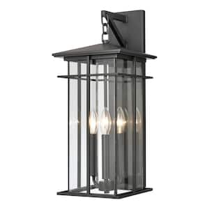 Titan Lighting Heritage Hills Matte Black Outdoor Hardwired Wall Sconce ...