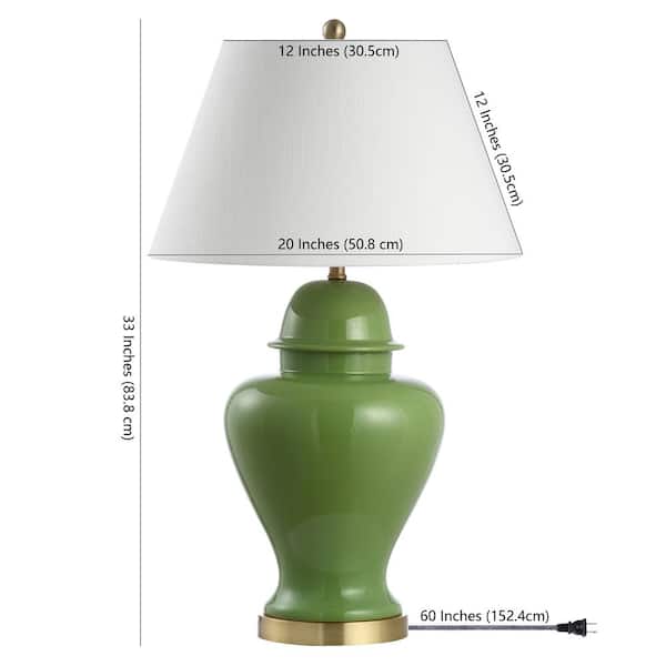 Jonathan Y Sagwa 33 In Green Ceramic, Table Lamps 20 Inches Or Less