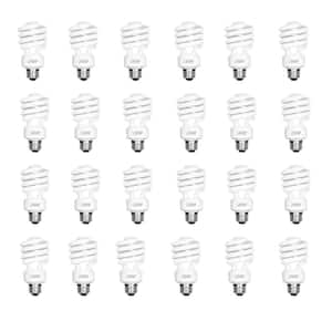 100-Watt Equivalent T3 Spiral Non-Dimmable E26 Base Compact Fluorescent CFL Light Bulb, Soft White 2700K (24-Pack)