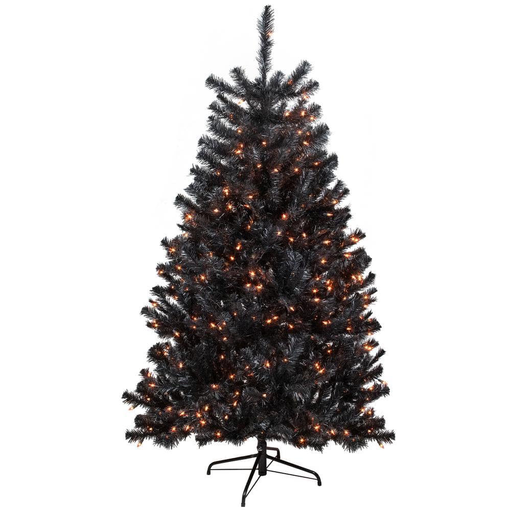 72 in. Pre-Lit Black Noble Spruce Artificial Halloween Tree Orange Lights price history on PriceWatchPro