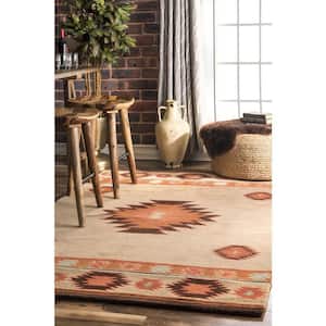Shyla Abstract Beige 5 ft. x 8 ft. Area Rug