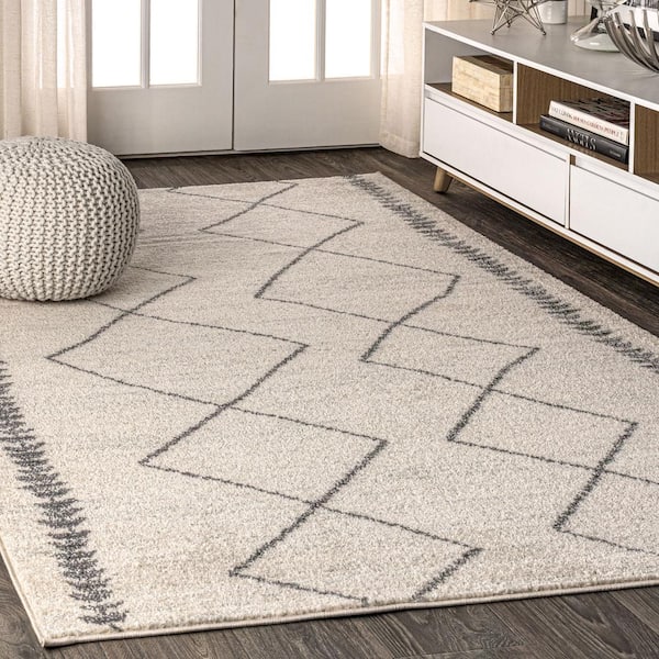JONATHAN Y Zaina Moroccan Beni Souk Cream/Gray 5 ft. x 8 ft. Area Rug