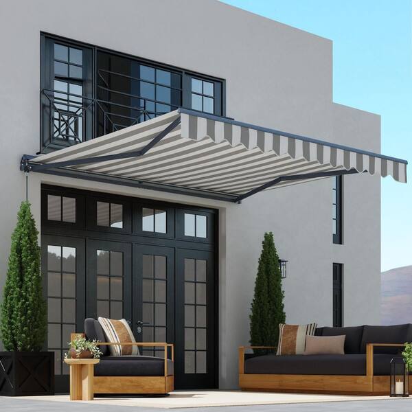 ALEKO 13 ft. Moroccan Polyester Motorized Patio Awning Semi