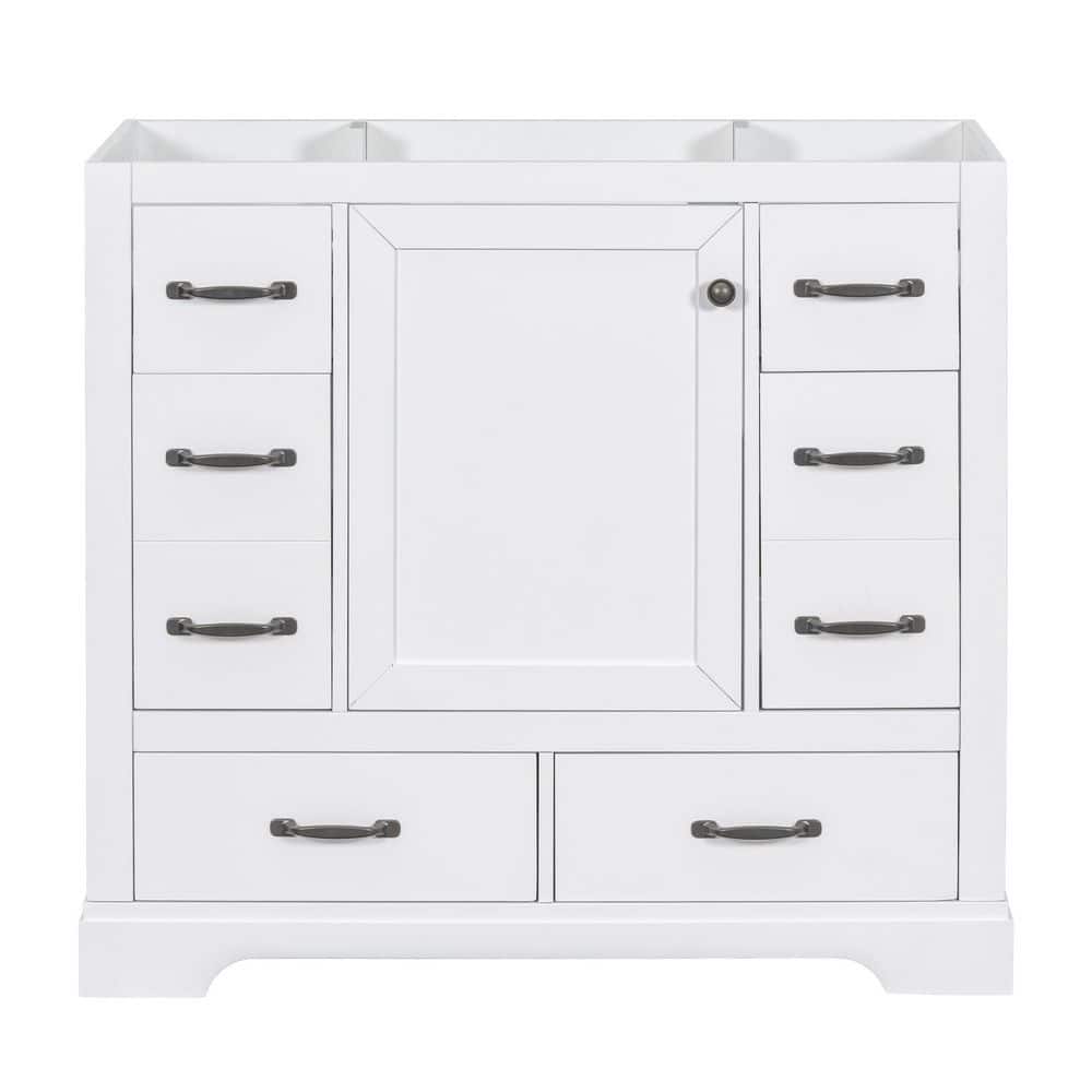 36 in. Freestanding Rectangular Bath Vanity Cabinet without Top in White wi