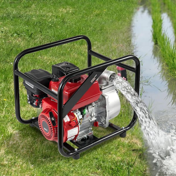 Gasoline Powered Trash Pump, 2 in. /50 mm, 7HP 132 GPM 4-Stroke Gasoline Engine Water Transfer Pump with Outlet Hose Max
