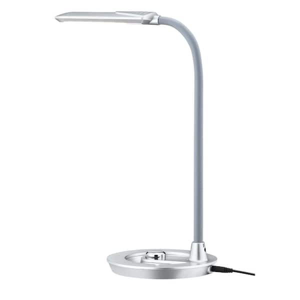 Cresswell 15.75 in. Silver LED Desk Lamp with Dimmer