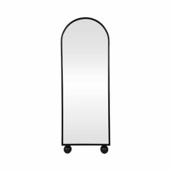 Liv & Skye Black 24 in. x 66 in. Arch Metal with Ball Feet Full Length Mirror