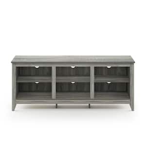 Jensen 60 in. French Oak Gray Particle Board TV Stand Fits TVs Up to 65 in. with Cable Management