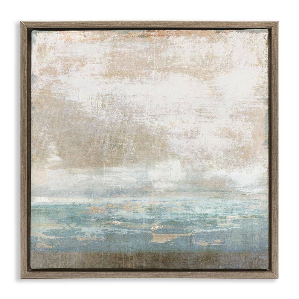 Rustic Blue Beige Ombre by Suzanne Nicoll Brown Floater Frame Abstract Graphic Art Print 25 in. x 25 in. price history on PriceWatchPro
