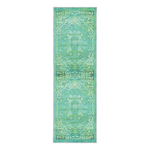 Renaissance Roma Spring Green 2 ft. x 6 ft. Machine Washable Area Rug