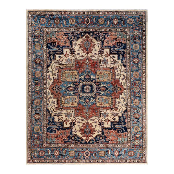 Serapi Ivory 8 ft. x 10 ft. Tribal Wool Indoor Area Rug