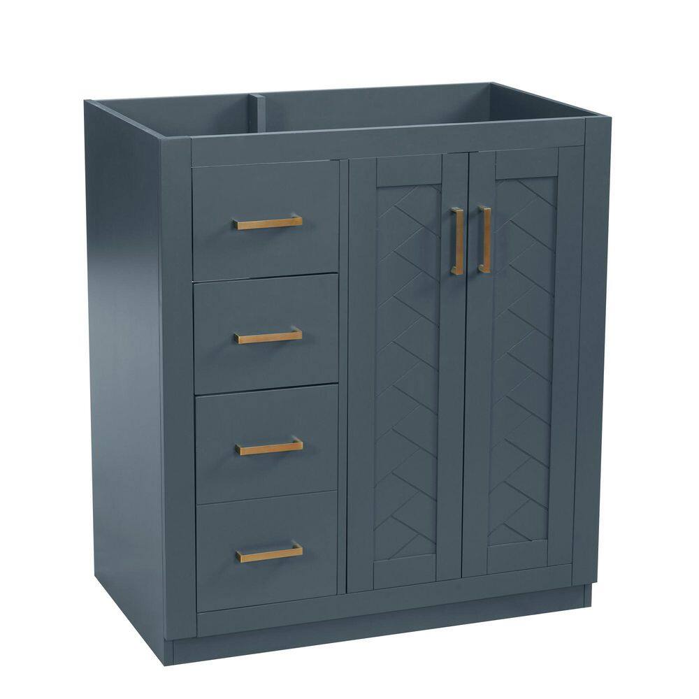 29.5 in. Bath Vanity Cabinet without Top in Blue Unassembled, Contains 3 Drawers & Soft Closing Doors price history on PriceWatchPro