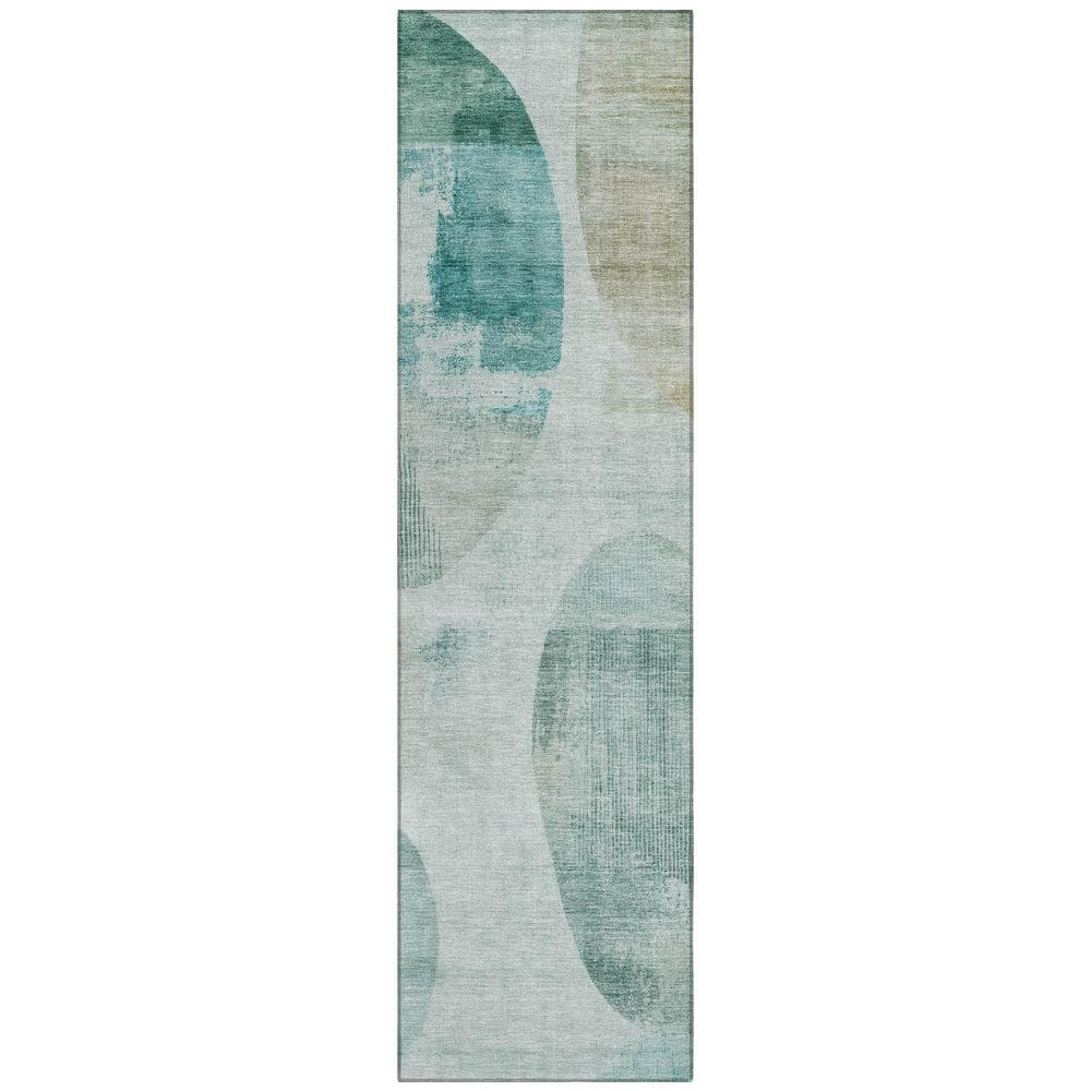 Chantille Machine Washable Indoor/Outdoor Abstract ACN2815 Teal 2 ft. x 7 ft. Runner Rug price history on PriceWatchPro