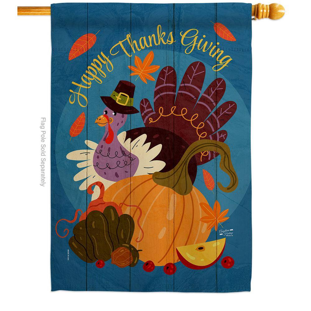 Thanksgiving Gartenflagge Mit Truthahn-Motiv – Doppelseitig, 30,5 X 45,7 Cm, Aus Polyester