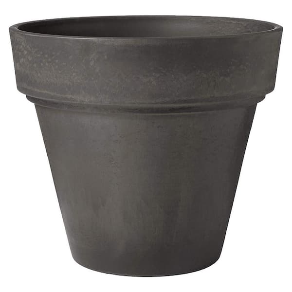 Arcadia Garden Products Traditional 14 in. x 13 in. Dark Charcoal PSW Pot