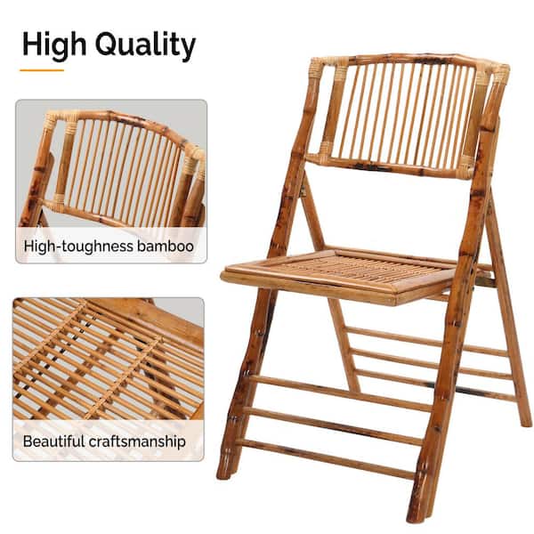 美品 FOLDING BAMBOO MINI Costway Natural Folding Bamboo Sling Outdoor Lounge Chair in