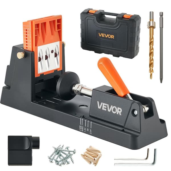 Adjustable Pocket Hole Jig Kit 1/2 in. to 1-1/2 in., Lightweight with Drill Bit Guide Block Dust Adapter, 2025 Update