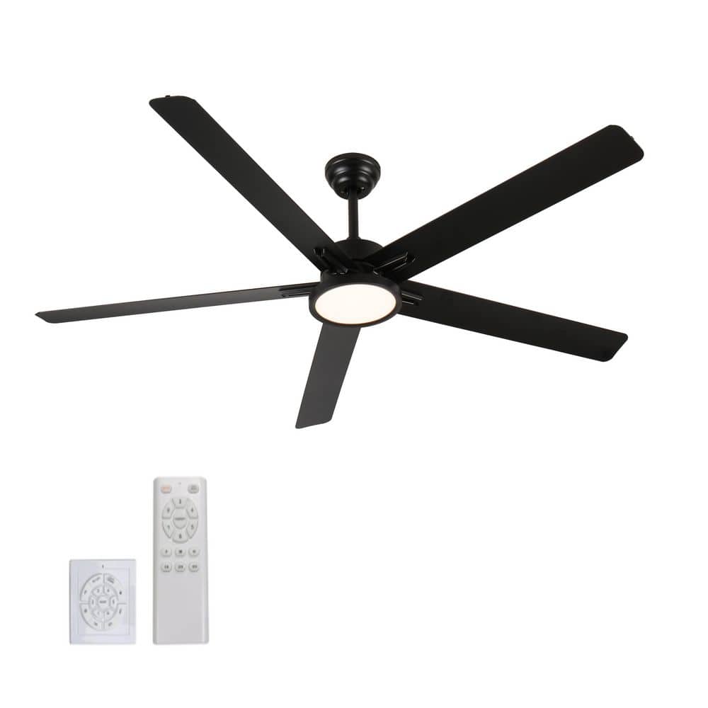 66 in. 5-Blade Black Quiet Reversible DC Motor Downrod Mount Standard Ceiling Fan with Remote Control, 6 Wind Speeds price history on PriceWatchPro