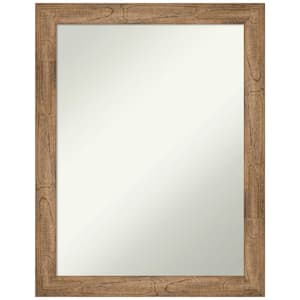 Owl Brown Narrow 21.5 in. H x 27.5 in. W Wood Framed Non-Beveled Bathroom Vanity Mirror in Brown