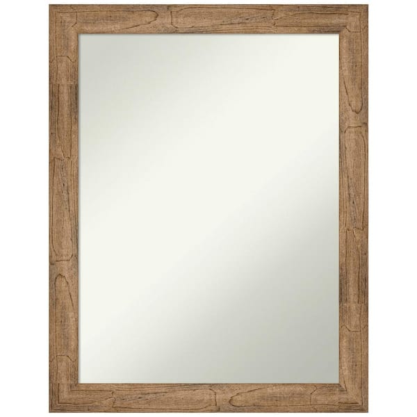 Amanti Art Owl Brown Narrow 21.5 in. H x 27.5 in. W Wood Framed Non-Beveled Bathroom Vanity Mirror in Brown