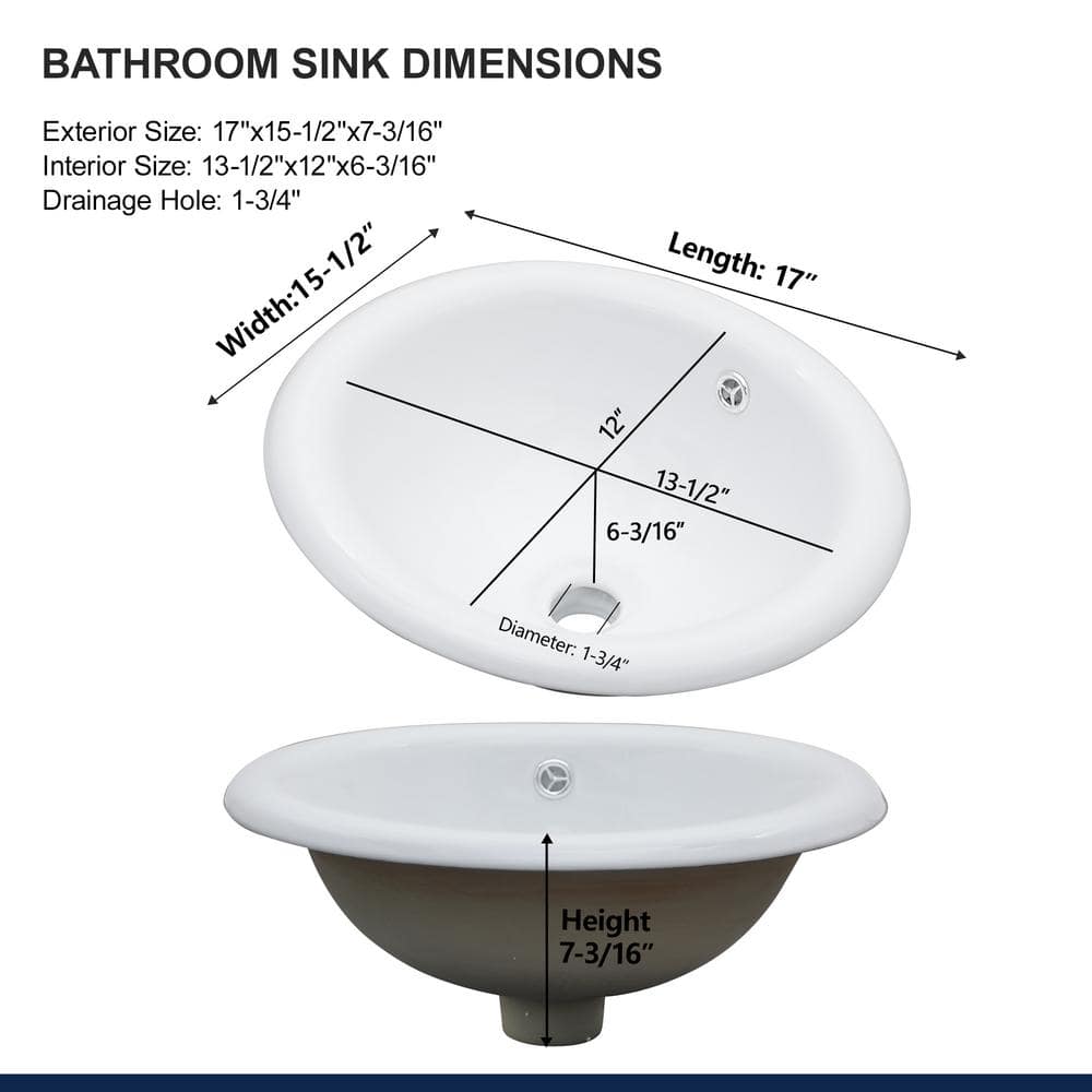 Glossy White Oval Ceramic Vessel Bathroom Sink
