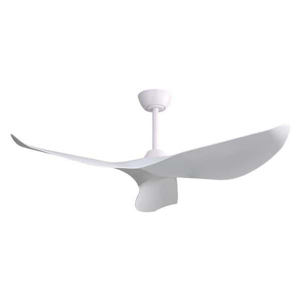 bessten 52 in. Indoor White Ceiling Fan with DC Motor and Remote Control without Light