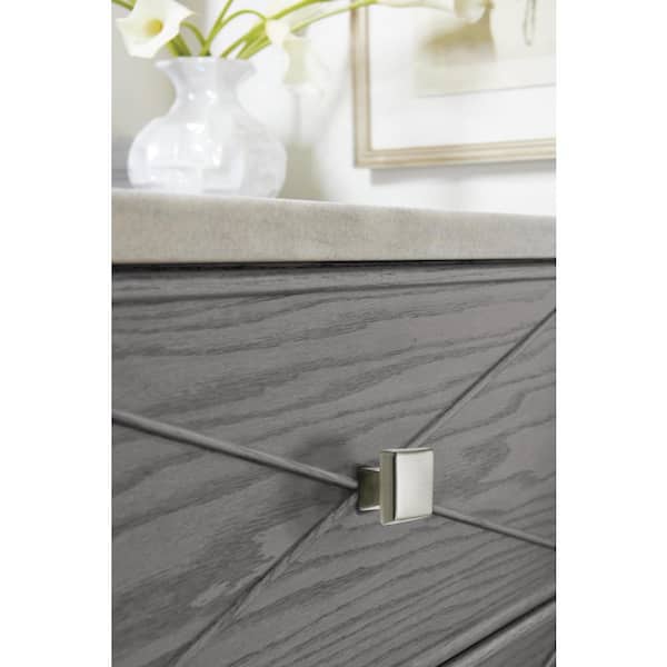 Blackrock 1-1/2 in. (38mm) Modern Satin Nickel Square Cabinet Knob