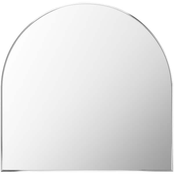 Livabliss Aranya 36.22 in. x 35.43 in. Silver Framed Decorative Mirror