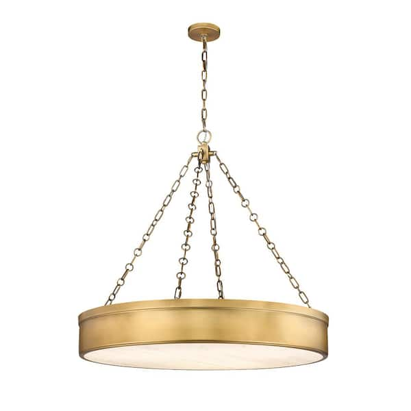 Open Box Prospect 6-Light Linear Chandelier, Aged Brass, Open Box