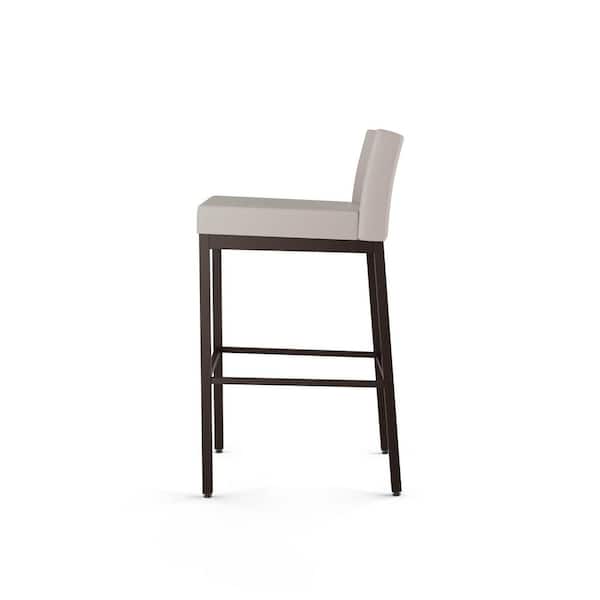 Fairfield 26 in. Textured Dark Brown Metal Beige Polyurethane Counter Stool