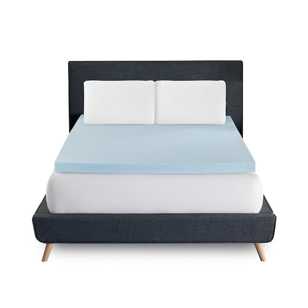 BODIPEDIC Classics 3 in. Queen Memory Foam Mattress Topper and Set of 2-Pillows Bedding Bundle