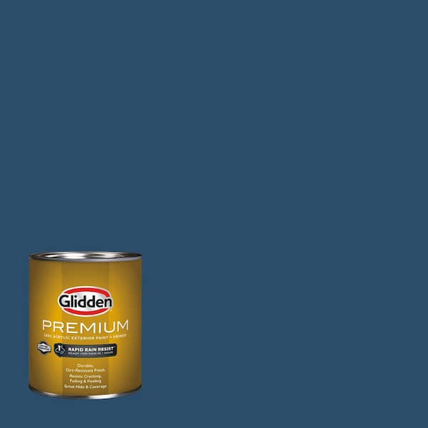 Glidden Premium 1 qt. PPG1156-7 Celestial Blue Semi-Gloss Exterior